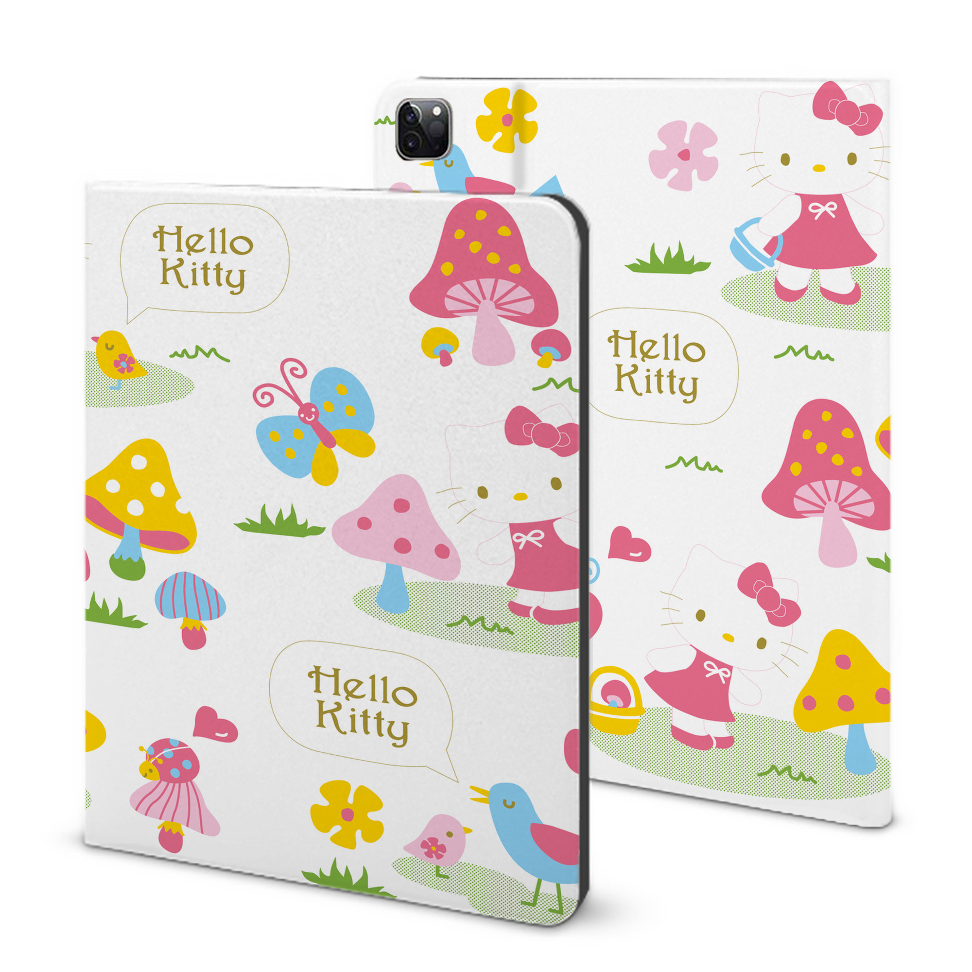 （画像用） Hello Kitty ハローキティ IPad ケース ブック型 PUレザー TPU 耐衝撃 軽量 薄型 ペン収納なし 全面保護 IPad 各モデル対応